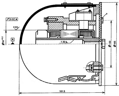 Рис.1. Габаритный чертеж тахогенератора ТС-1М УХЛ4