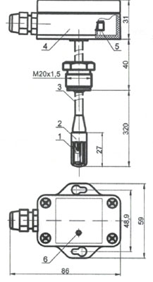 Рис.1. Схема емкостного преобразователя DV-UT-08a-SHT-320-Z